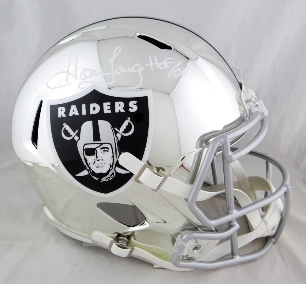 Howie Long Autographed Oakland Raiders F/S Chrome Speed Helmet w/ HOF-  Beckett Auth *White