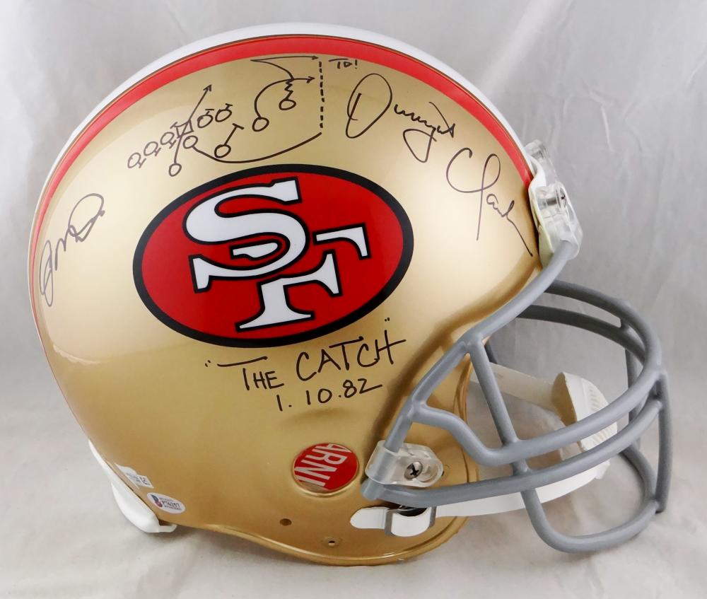 Beckett Joe Montana Dwight Clark The Catch Autographed Signed Jersey SF  49ers