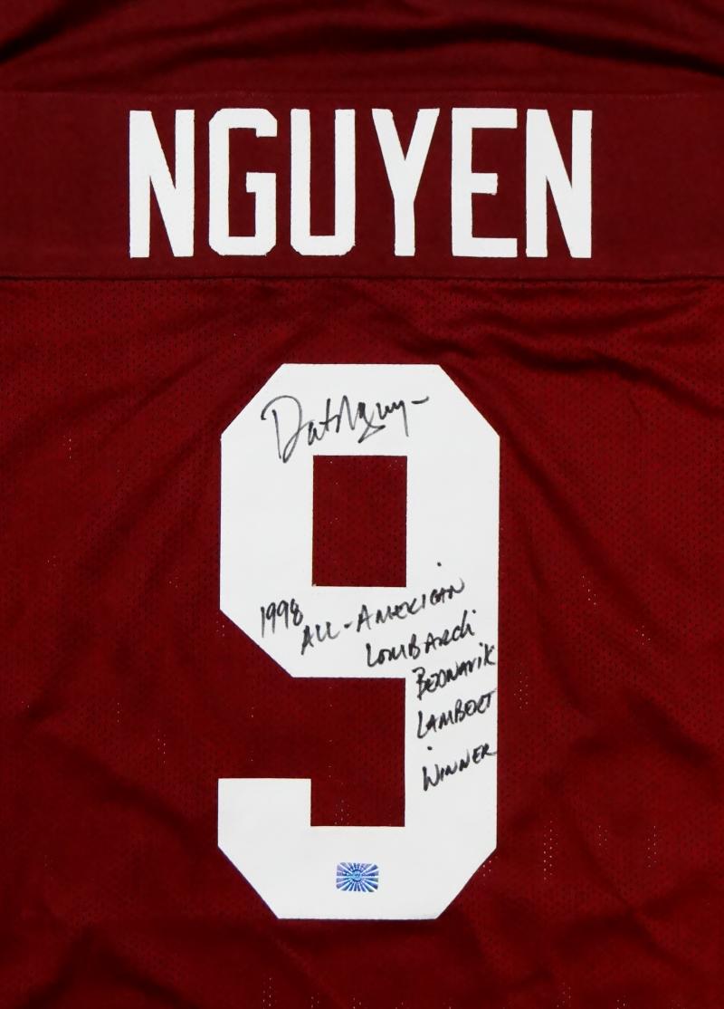 Dat Nguyen Autographed/Signed College Style White XL Jersey Beckett