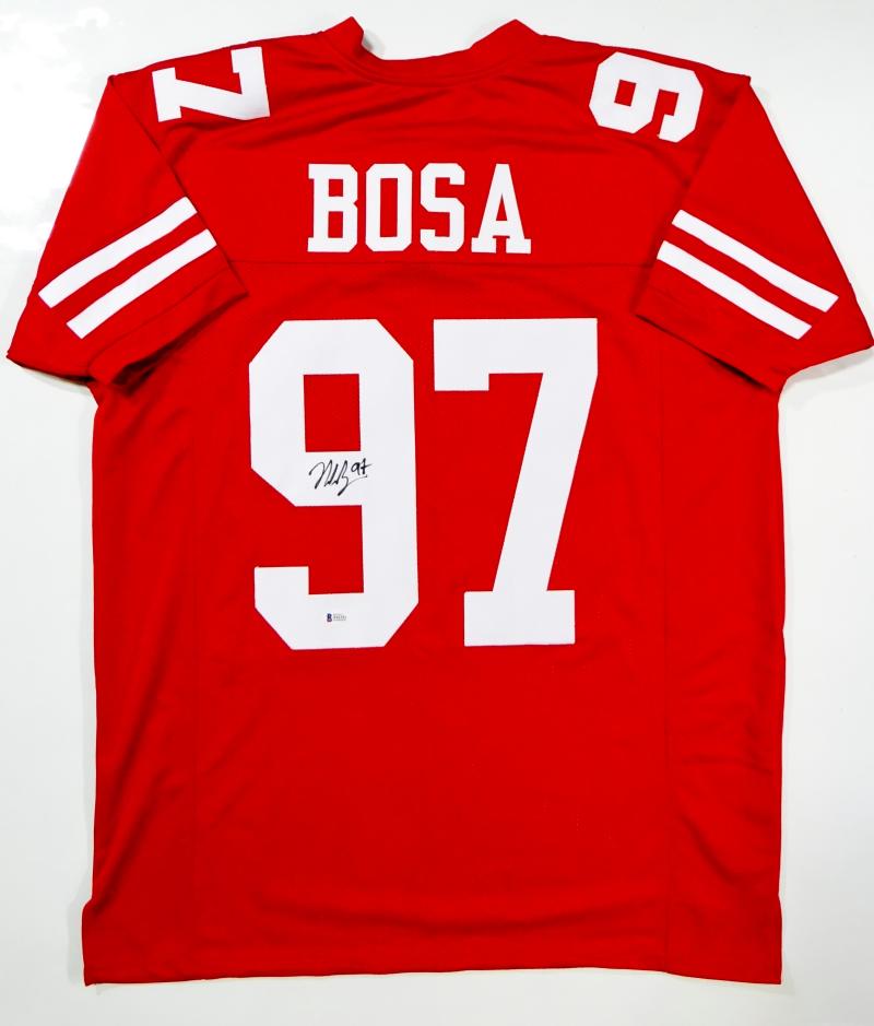 Nick Bosa Autographed Red Pro Style Jersey- Beckett W *Black – The