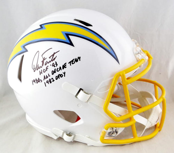 Dan Fouts Autographed Los Angeles Chargers F/S Speed Authentic Helmet w/3 Insc- Beckett Auth