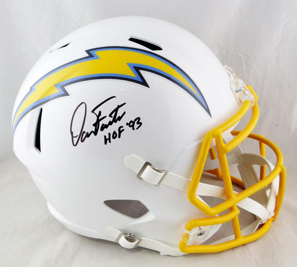 Dan Fouts Autographed Los Angeles Chargers F/S 2019 Speed Helmet w/HOF- Beckett Auth *Black