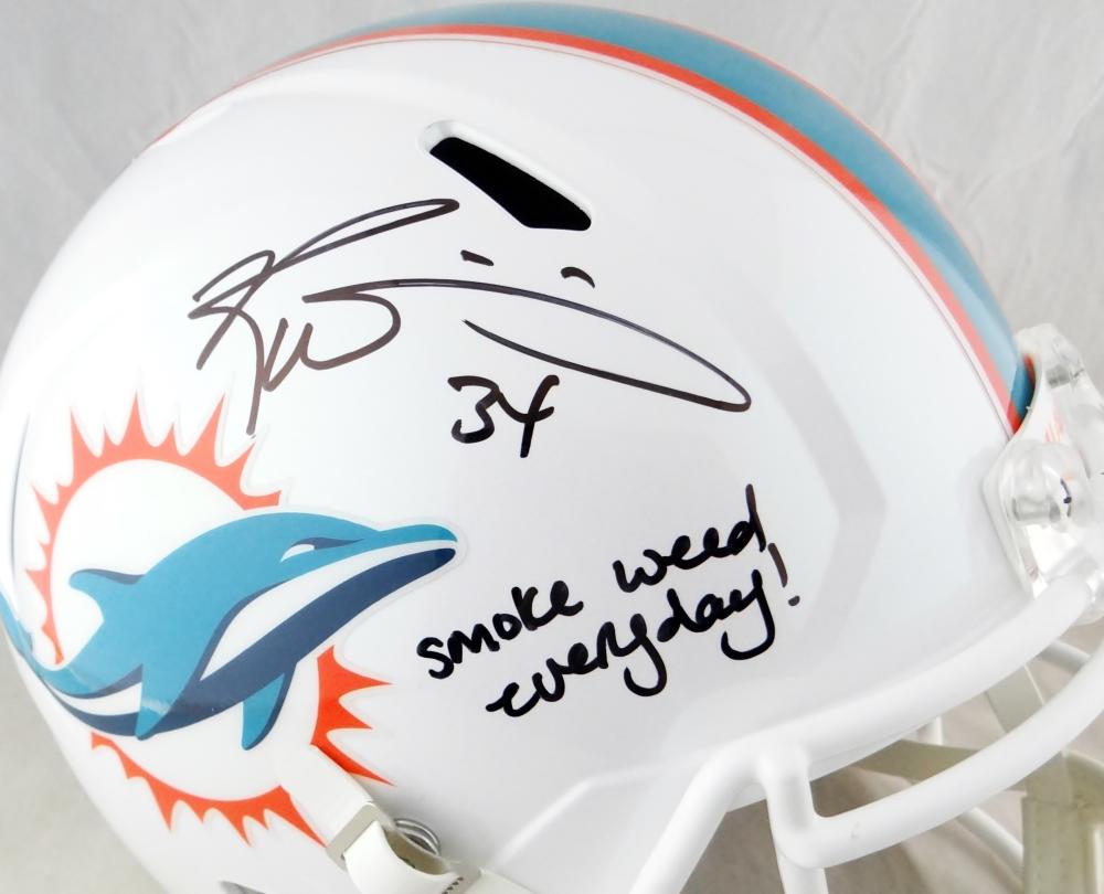 : Ricky Williams Autographed Miami Dolphins F/S Speed Helmet  w/Smoke Weed- JSA W Auth Black : Collectibles & Fine Art