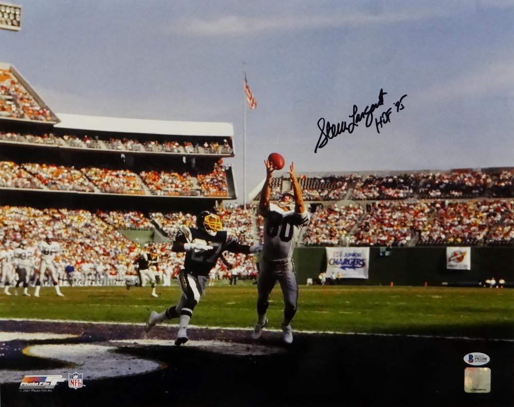 Steve Largent Autographed Seattle Seahawks 16x20 PF Catching TD w