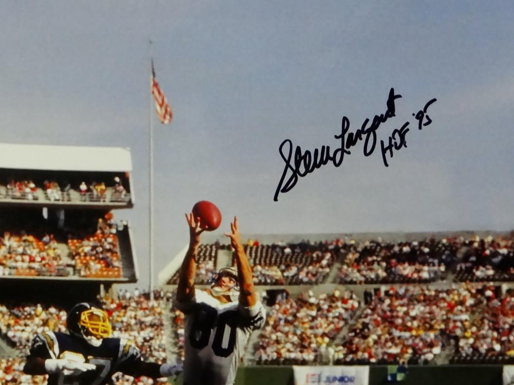 Steve Largent Autographed Seattle Seahawks 16x20 PF Catching TD w