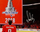 Alexander Ovechkin Autographed Capitals 16x20 With Banner PF Photo - Fanatics Auth *White