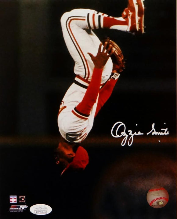 Ozzie Smith Autographed St. Louis Cardinals 8x10 Flip PF Photo- JSA W Auth *White