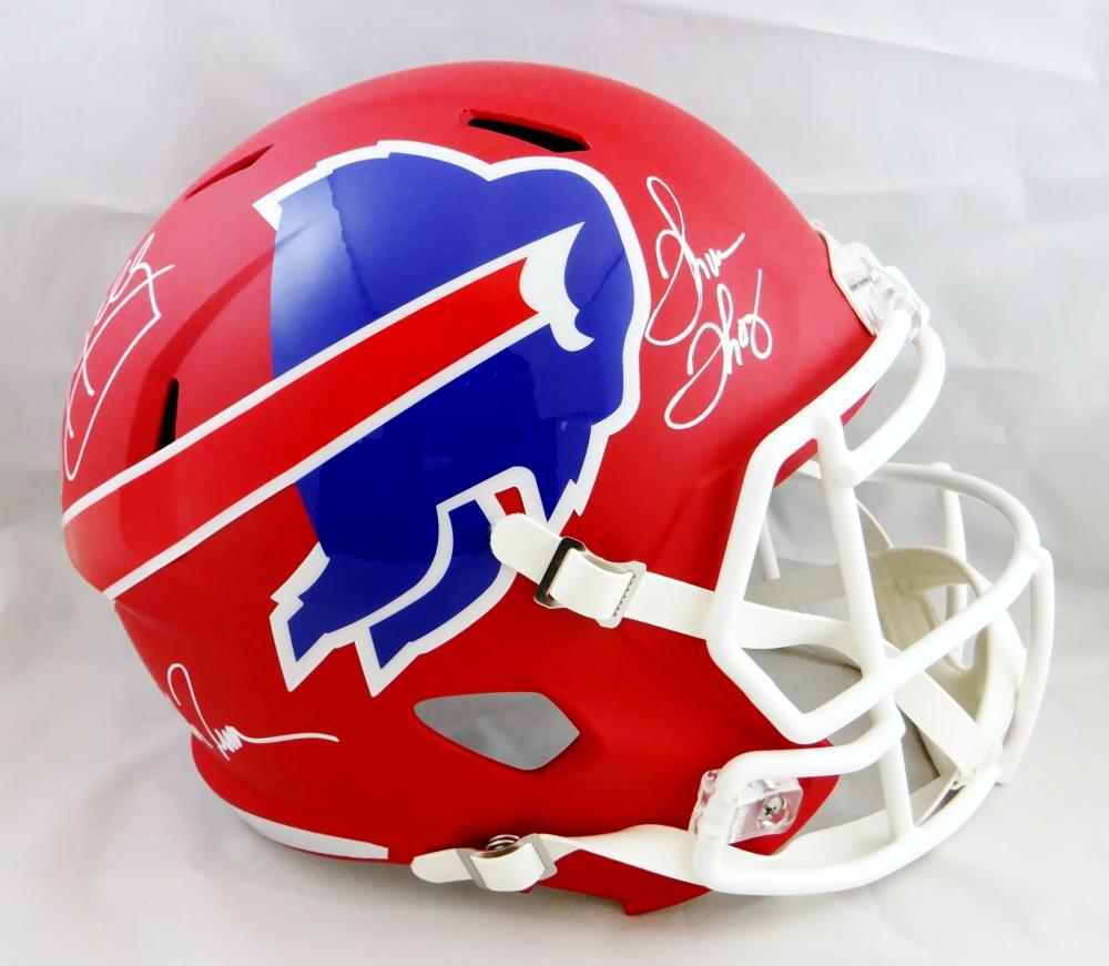 Jim Kelly, Andre Reed & Thurman Thomas Signed Bills Full-Size