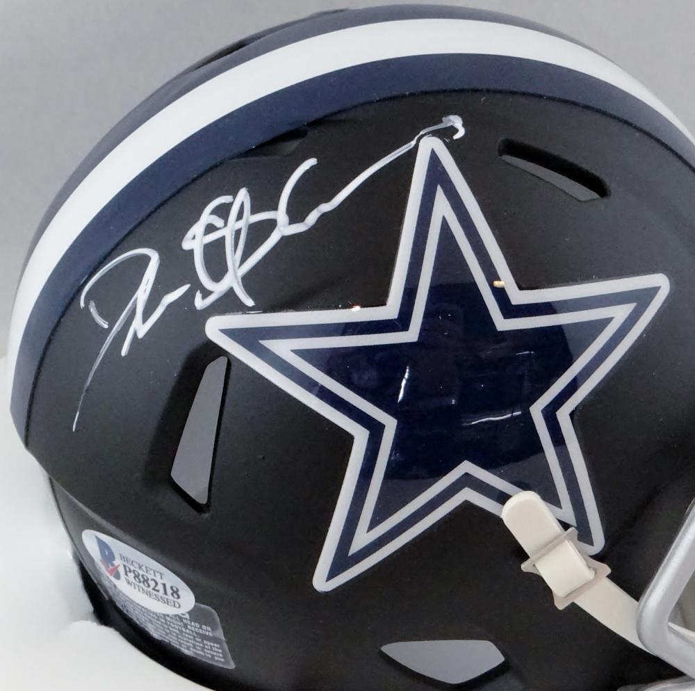 Deion Sanders Autographed Dallas Cowboys Flat White Mini Helmet- Becke –  The Jersey Source