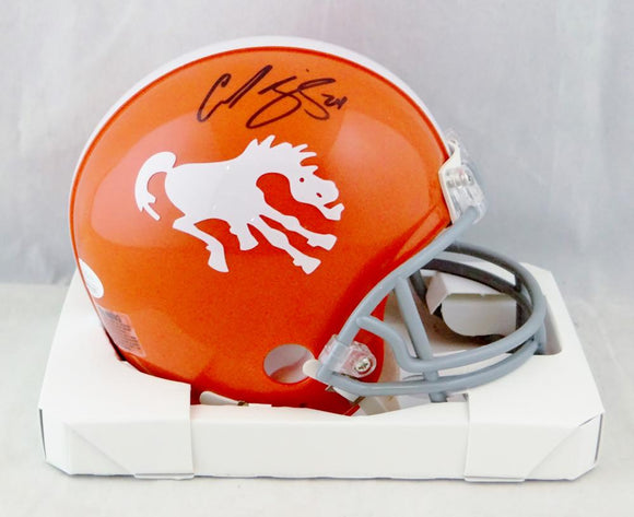 Champ Bailey Autographed Denver Broncos 62-65 Mini Helmet- JSA W Auth *Black
