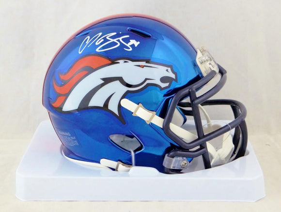 Champ Bailey Autographed Denver Broncos Chrome Mini Helmet- JSA W Auth *White