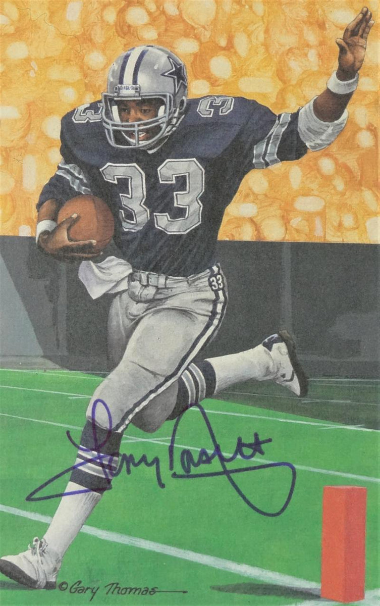 Emmitt Smith Autographed Dallas Cowboys Goal Line Art Card- Beckett W *Black