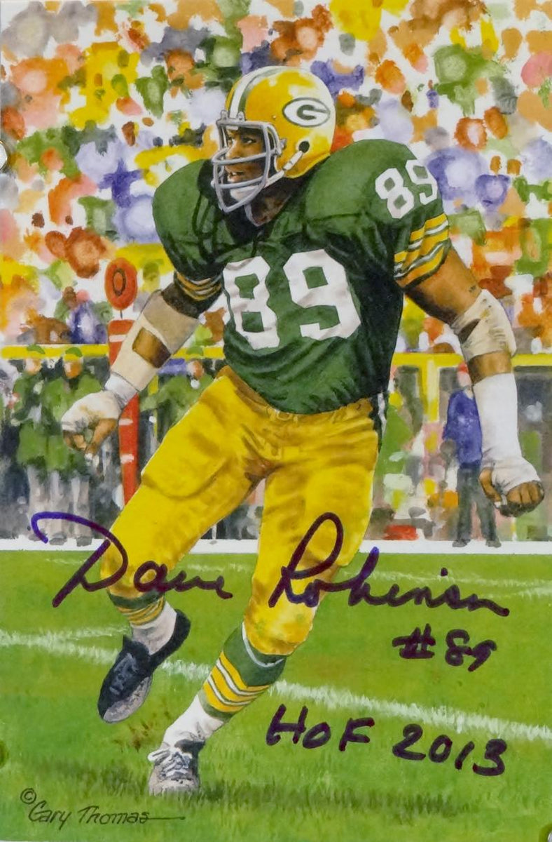 Dave Robinson Autographed Green Bay Packers Goal Line Art Card w/ HOF – The  Jersey Source