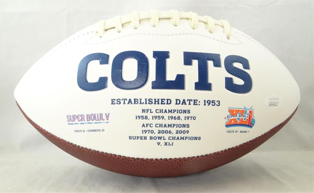 Darius Leonard Autographed Indianapolis Colts Logo Football - JSA