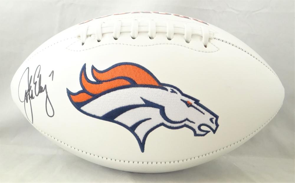 John Elway Autographed Denver Broncos Logo Football - Beckett W Auth * –  The Jersey Source