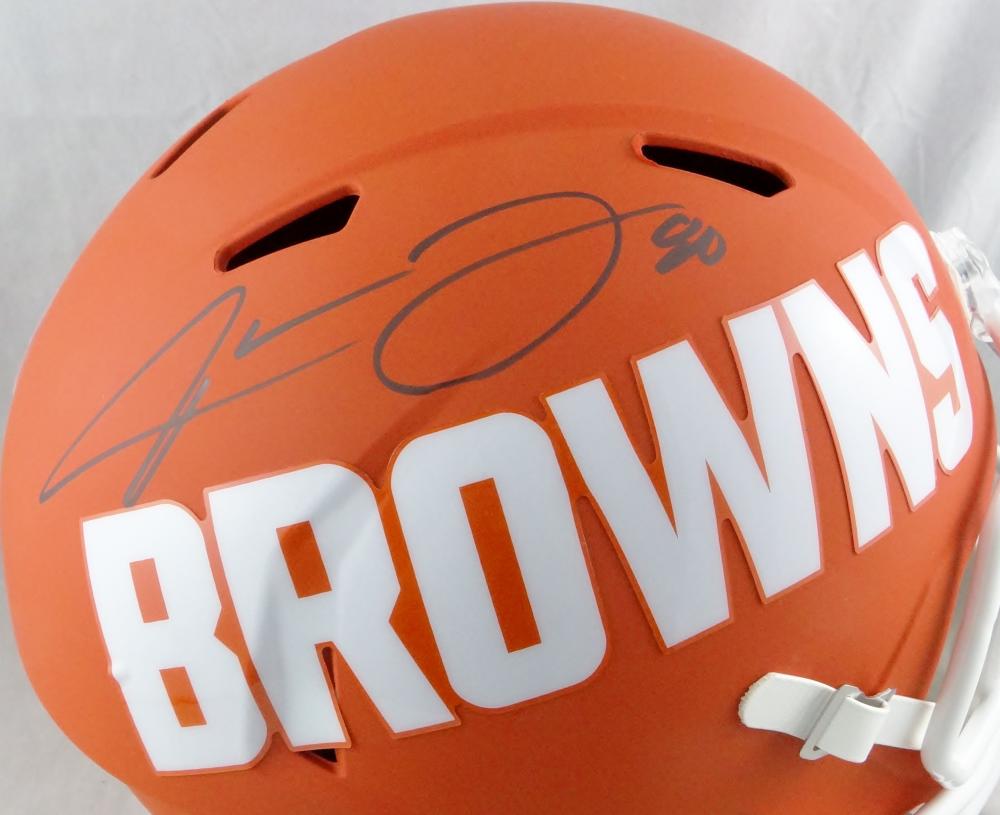 Jarvis Landry Autographed Cleveland Browns F/S Flat White Speed Helmet –  The Jersey Source