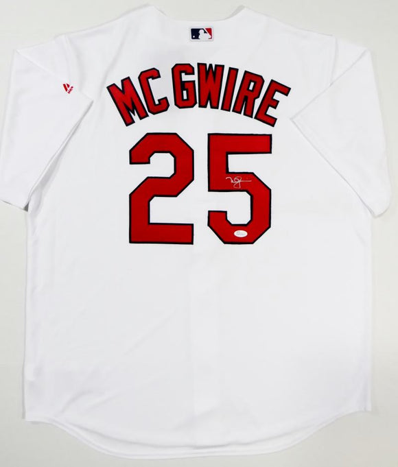 Mark McGwire Autographed St Louis Cardinals White Majestic Jersey- JSA W Auth