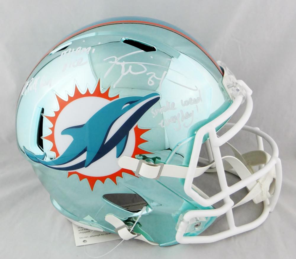 Ricky Williams Autographed Miami Dolphins F/S Chrome Helmet w/ 3 Insc- –  The Jersey Source