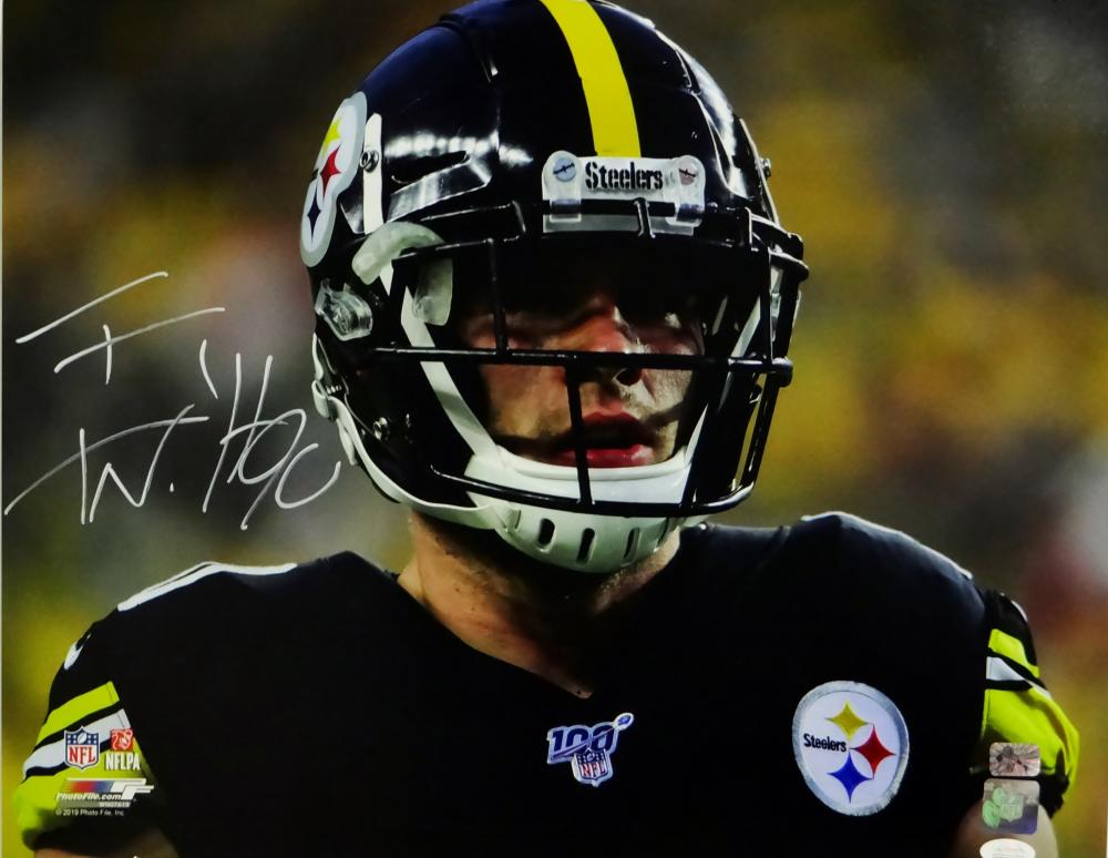 TJ Watt Autographed Pittsburgh Steelers 16x20 Photo - JSA COA (Jumping)