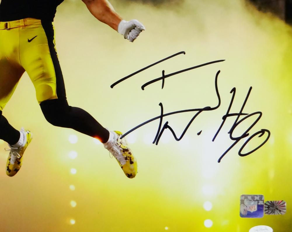 TJ Watt Autographed Pittsburgh Steelers 16x20 Photo - JSA COA (Jumping)