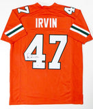 Michael Irvin Autographed Orange College Style Jersey - Beckett Auth *4