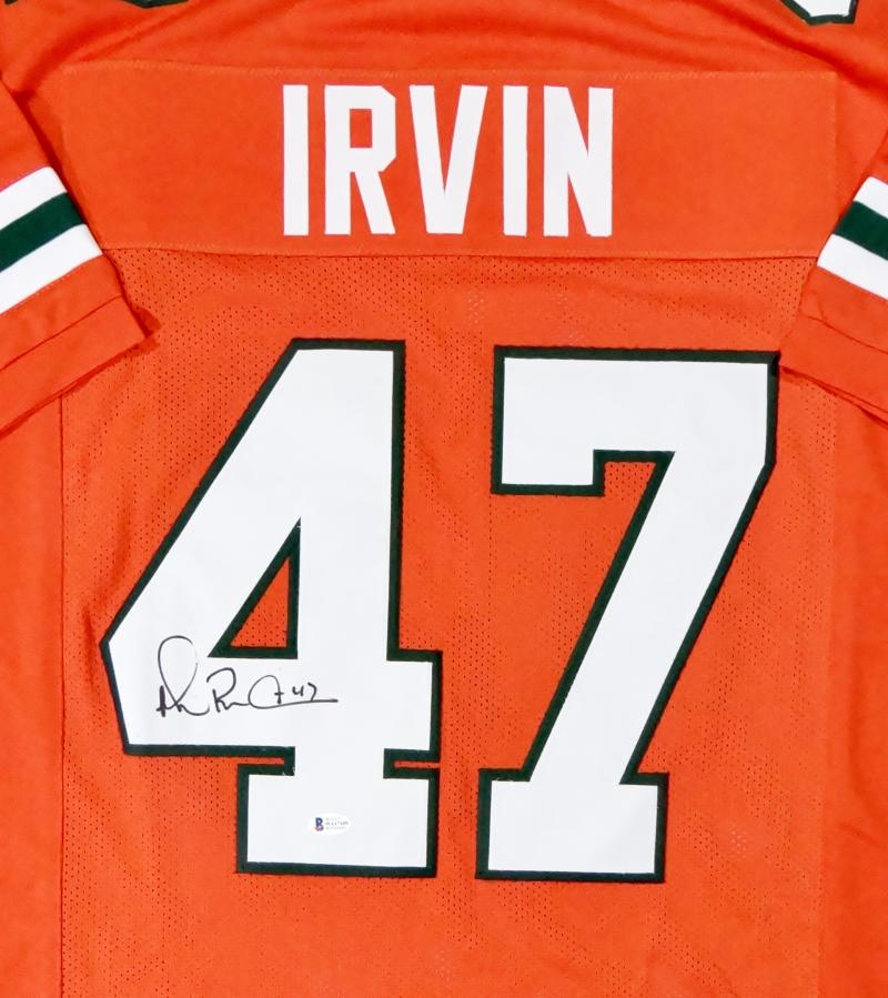 MICHAEL IRVIN CUSTOM UNIVERSITY OF MIAMI HURRICANES W JERSEY THE U