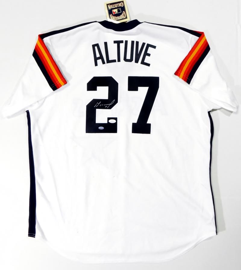 Jose Altuve Signed Astros Rainbow Throwback Jersey (JSA COA)