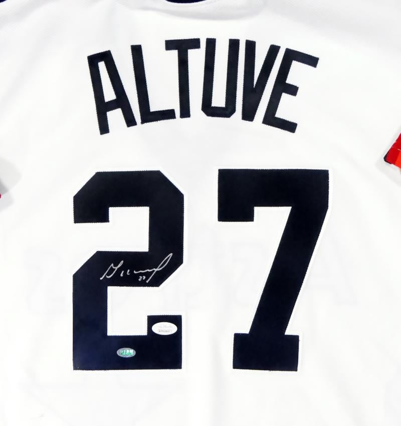 Jose Altuve Signed Houston Astros White w/ Rainbow Majestic MLB Jersey- JSA  W Auth