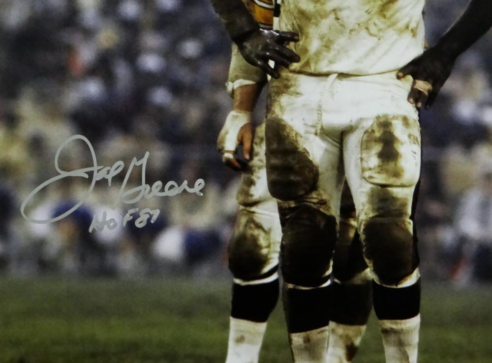 Joe Greene Autographed Pittsburgh Steelers 8X10 Muddy Photo w/ HOF