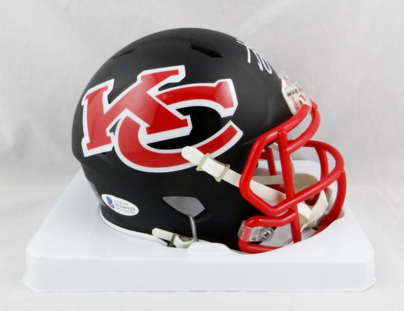 Travis Kelce Autographed Kansas City Chiefs AMP Speed Mini Helmet- Beckett Auth *Front