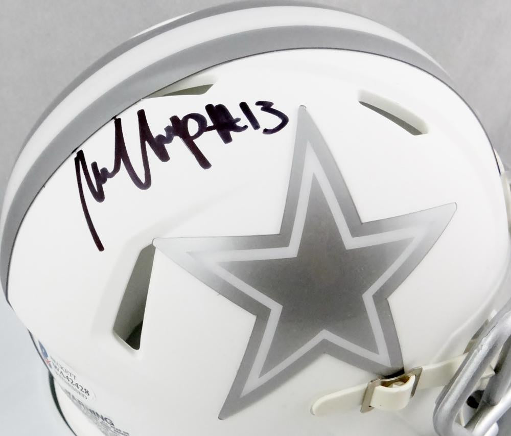 Michael Gallup Autographed Dallas Cowboys ICE Mini Helmet- Beckett Auth  *Black