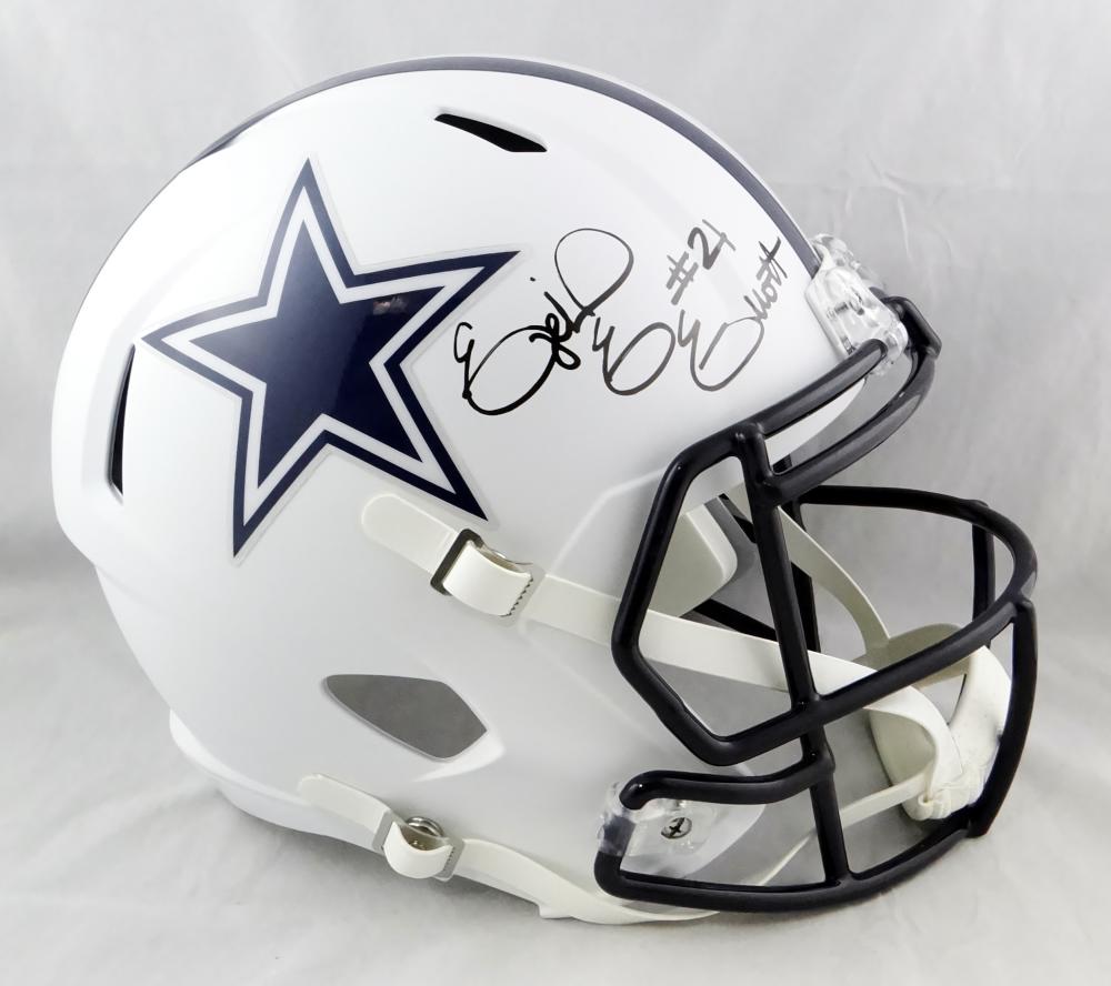 Fanatics Authentic Ezekiel Elliott Dallas Cowboys Autographed Riddell Flat White Alternate Speed Replica Helmet