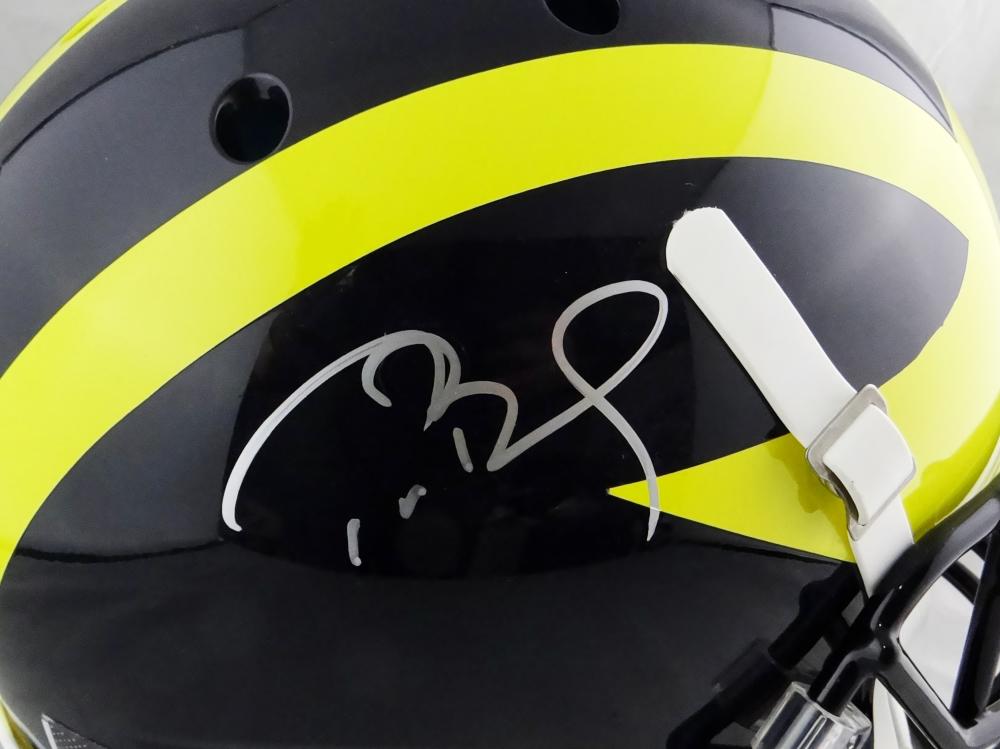 Tom Brady Signed Michigan Wolverines Fs Helmet COA Tristar Steiner