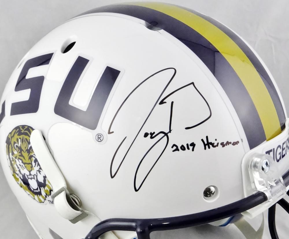 Joe Burrow Autographed LSU Tigers F/S White Schutt Helmet w/Insc