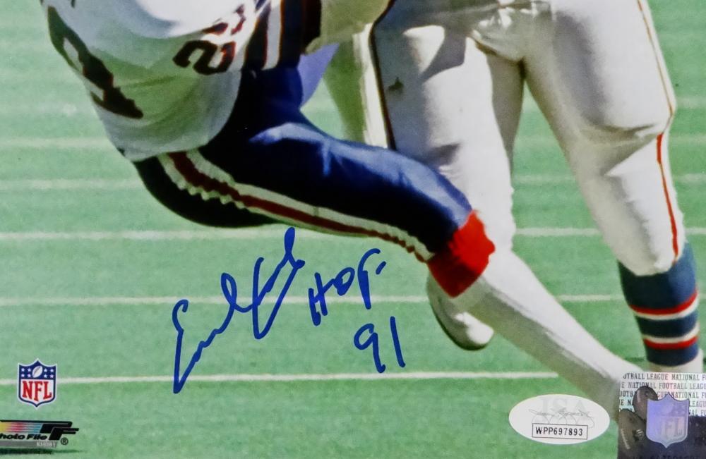 Earl Campbell Autographed Houston Oilers Goal Line Art in Blue w