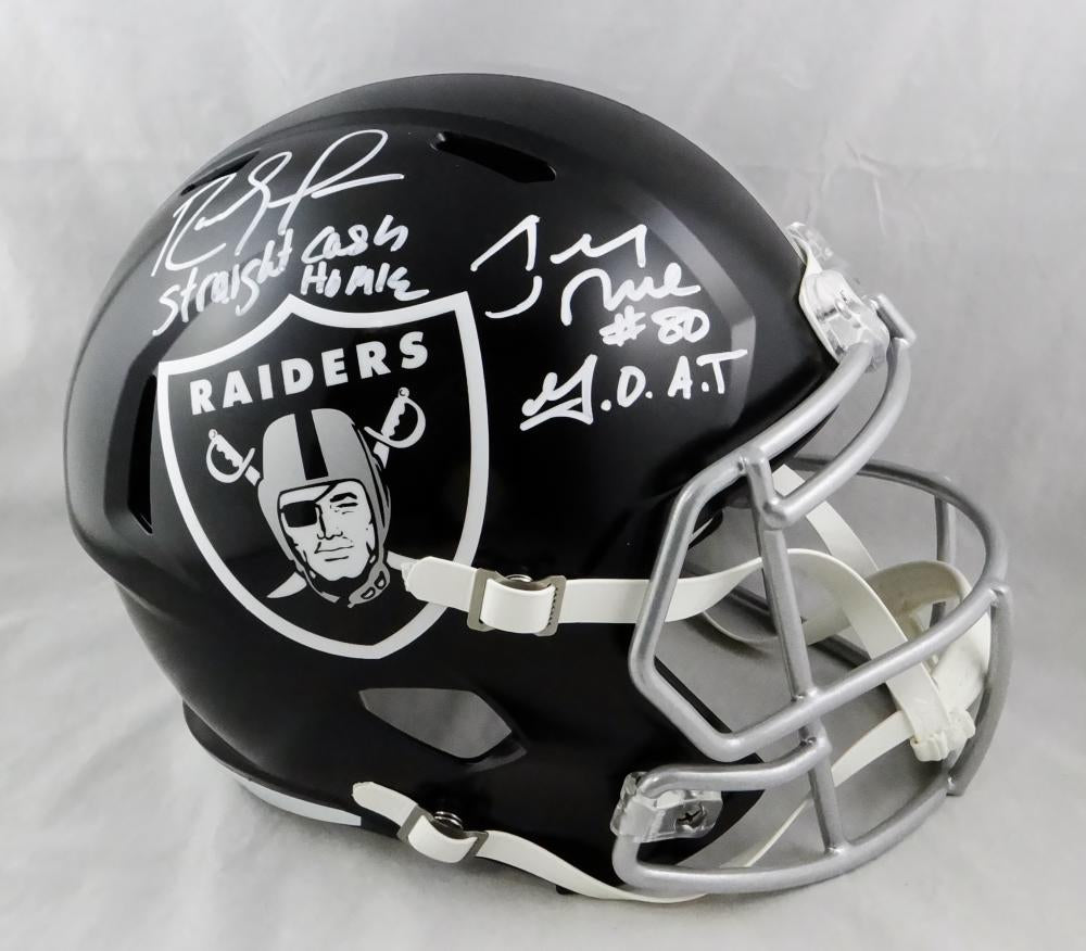 Jerry Rice & Randy Moss Signed Raiders Full-Size Chrome Speed