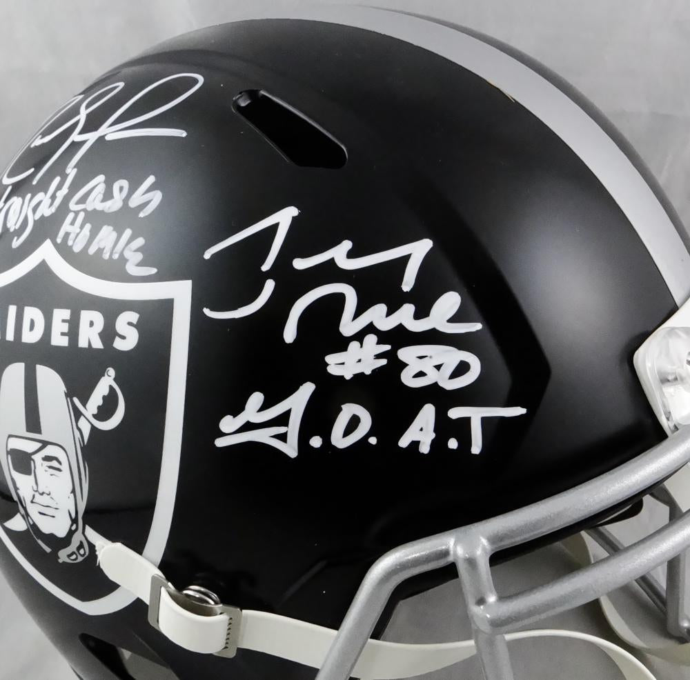 Randy Moss & Jerry Rice Oakland Raiders Autographed Riddell Authentic Helmet