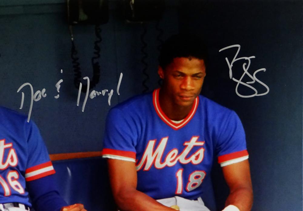 Darryl Strawberry Signed New York Mets Jersey. Autographs