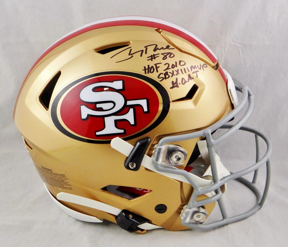 Joe Montana & Jerry Rice Autographed San Francisco 49ers Mini Helmet w –  Score Authentics