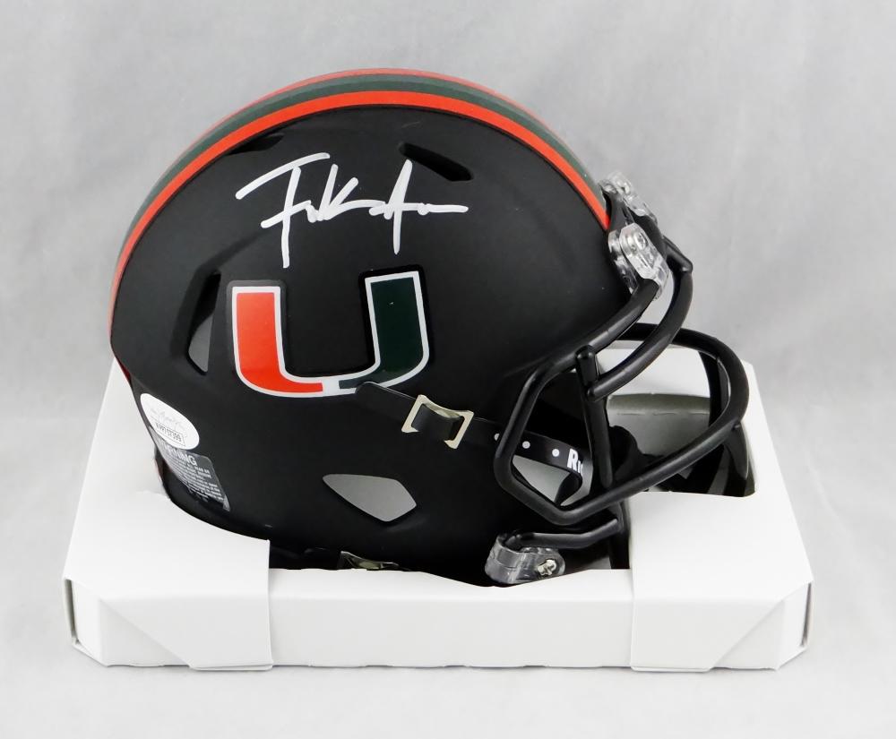 Frank Gore Autographed Miami Hurricanes Black Mini Helmet - JSA W