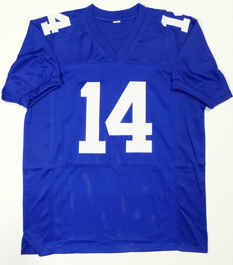 The Jersey Source Y.A. Tittle Autographed Blue Pro Style Jersey w/ Hof- JSA W Authenticated *M4