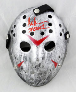 Ari Lehman Signed Friday The 13th Silver Jason Mask w/ Jason 1-JSA W *Red Image 1