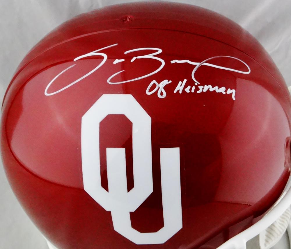 Sam Bradford Autographed Signed Oklahoma Sooners Logo Football With Ht -  Beckett Auth