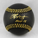 Chipper Jones Autographed Rawlings OML Black Baseball w/ HOF - Beckett Auth *Gold
