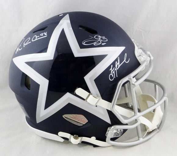 Irvin, Smith, Aikman Signed Dallas Cowboys F/S AMP Speed Authentic Helmet- Beckett Auth