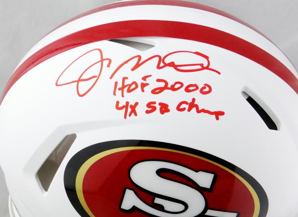 San Francisco 49ers Joe Montana Autographed Pro Style White Stat