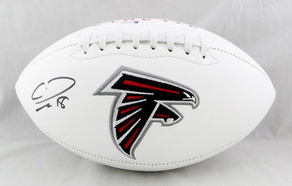 Calvin Ridley Autographed Atlanta Falcons Logo Football - Beckett W *Black