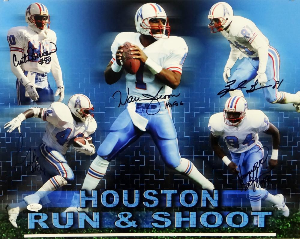 Run-N-Shoot Multi Autographed 16x20 Houston Oilers Photo- JSA W Authen –  The Jersey Source