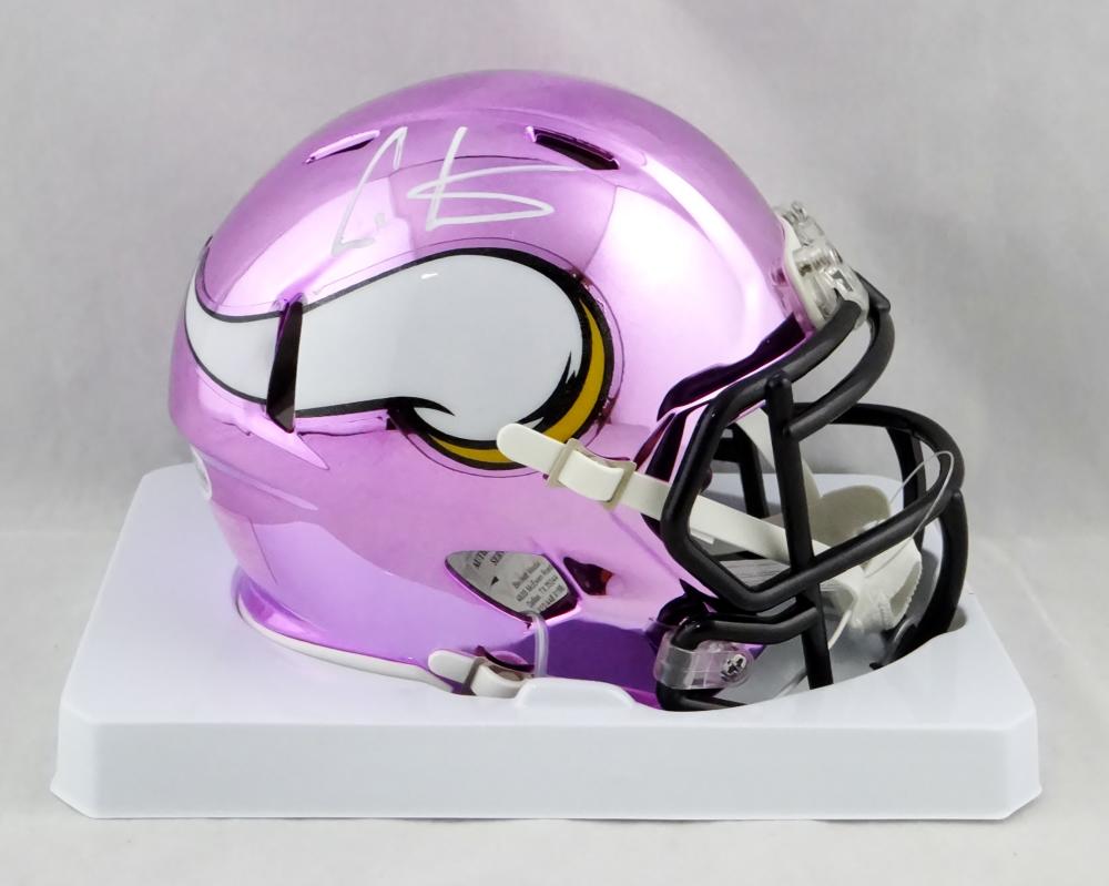 CRIS CARTER SIGNED VIKINGS CHROME MINI HELMET