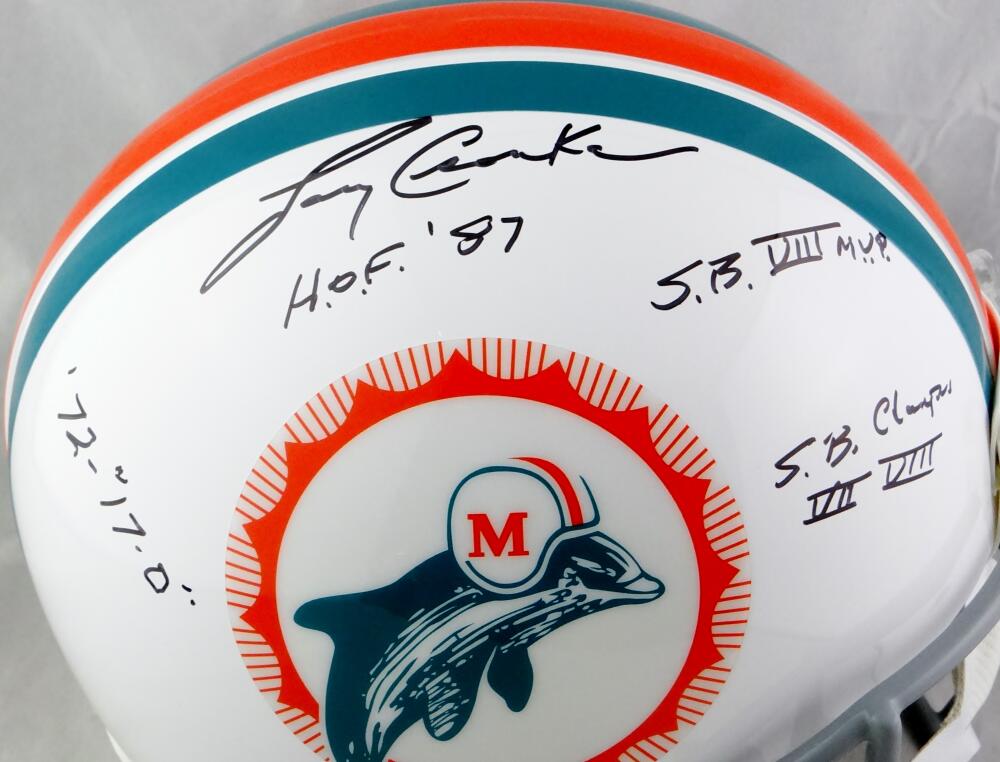 Larry Csonka Signed Dolphins Jersey Inscribed SB VIII MVP